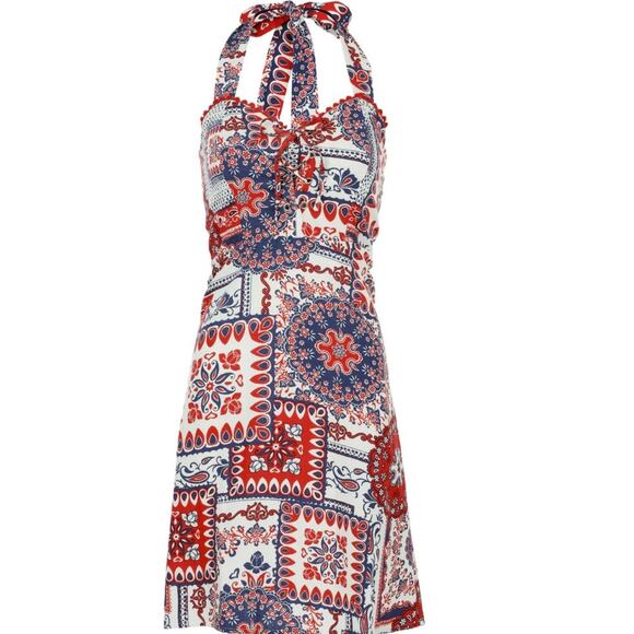 Venus Linen Halter Dress Heritage Bandana Medley Size M - Picture 8 of 8